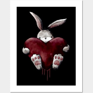 Gothic Bloody Love Bunny Posters and Art